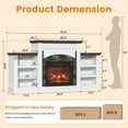 thumbnail image 6 of Frmobepts 72" Electric Fireplace with Mantel and Cabinets, Fireplace TV Stand for Living Room Bedroom, Stacked Stone Surround and Remote Control 3D Realistic Flame, 6 of 9