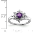 thumbnail image 2 of 925 Sterling Silver Rhodium Plated Diamond and Amethyst Ring, 2 of 2