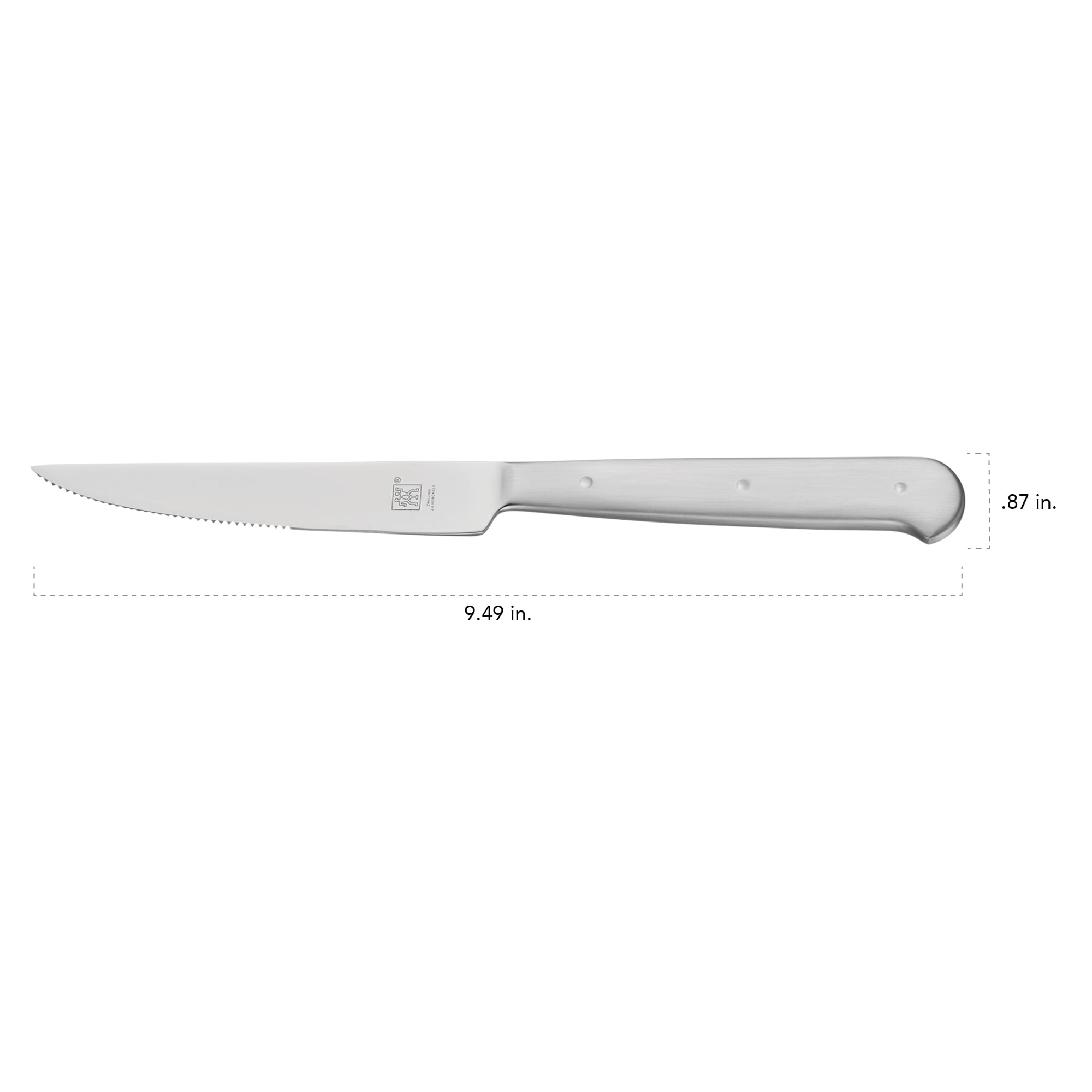 ZWILLING Contemporary 8pc Steak Knife Set, Oval handle Stainless Steel  12" x 10" case