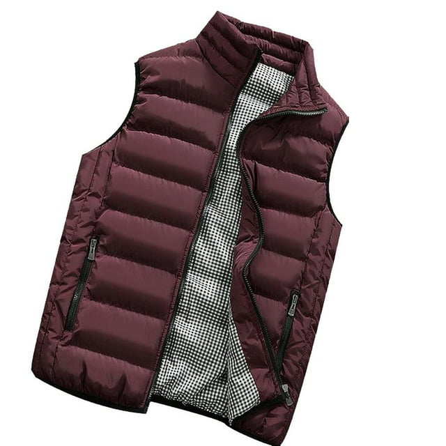 CHUANK Gilet Matelassé Léger pour Homme, d'Hiver, Chaud, Coupe Ajustée, Doudoune Sans Manches Compressible pour Course, Randonnée, Voyage en Plein Air, avec Poches