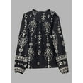 thumbnail image 6 of Womens Long Sleeve Button Down Cotton Linen Shirt Western Cowgirl Vintage Elegant Boho Floral Printed Blouses, 6 of 10