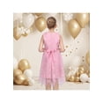 thumbnail image 4 of Sunny Fashion Girls Dress Pink Sparkling Snowflake Star Hanky Hem Dream Party 8 Years, 4 of 8