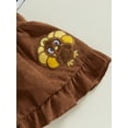 thumbnail image 6 of Suealasg Baby Girls 3Pcs Fall Winter Clothes 3 6 12 18 Months Infant Girls Christmas Thanksgiving Outfits Long Sleeve Romper +Corduroy Overall Skirt  + Headband Set, 6 of 7