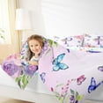 thumbnail image 4 of Homewish Girls Monogrammed P Full Size Comforter Sets, Romantic Garden Rose Flower Bedding Comforter Set, Cartoon Butterfly Animal Reversible Bedding Sets, Ultra Soft Bedroom Decor, 3-Piece, 4 of 8