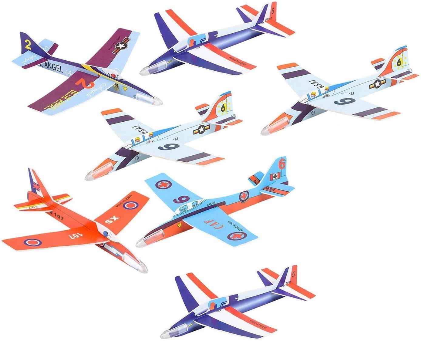Balsa Wood and Styrofoam Airplane Toys Set | Wooden Airplane Kits | 2 Rubberband Powered Propellor Planes, 2 Balsa Wood Glider Planes, and 6 Foam Model Toy Airplane Kits | Classic Toys for Children