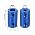 thumbnail image 3 of 4mm to 7mm Bore Rigid Coupling 25mm Length 14mm Diameter Aluminum Alloy Shaft Couplers Connector Blue, 3 of 3