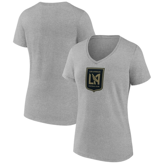 Women's Gray LAFC Official Logo V-Neck T-Shirt