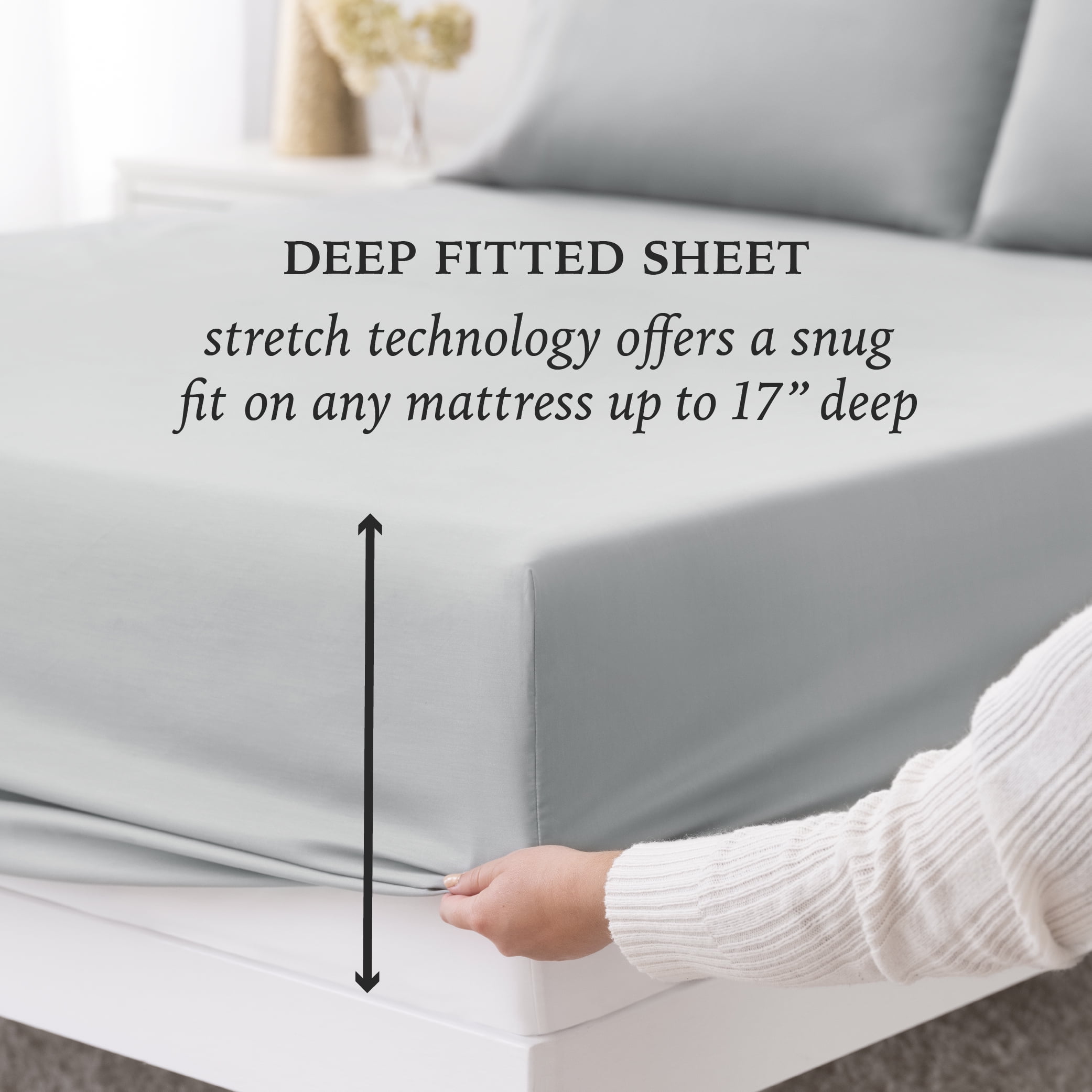 Hotel Style 1000 Tread Count Soft Silver Egyptian Cotton Luxury Bed Sheet Set, Queen
