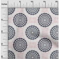 thumbnail image 1 of oneOone Silk Tabby Navy Blue Fabric Circle Block Craft Projects Decor Fabric Printed By The Yard 42 Inch Wide, 1 of 4