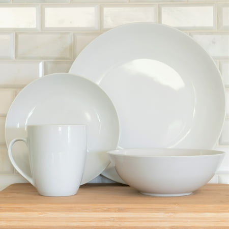 10 Strawberry Street Simply White Coupe 16-Piece Dinnerware