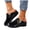 B Black, variant on Womens Closed Toe Wedge Sandals Fashion Patent Leather Wide Width Platform Mules Comfortable Non Slip Work Clogs Red Size 9.5