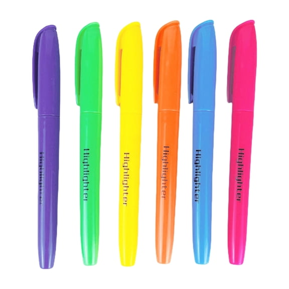 6Pcs Chiseled Tip Highlighter Fluorescent Highlighter Marker Pen for Planner