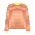 thumbnail image 4 of Erwazi Womens Long Sleeve Striped Shirts Loose Fit Casual Crewneck Sweatshirts Lightweight Trendy T-shirts Fall Tops, 4 of 5
