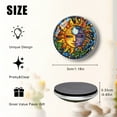 thumbnail image 3 of 6Pcs Glass Refrigerator Magnet Magnetic Fridge Sticker,Decor for Kitchen,Whiteboard,Cabinet,Colorful Circular Design With Sun And Moon Face, 3 of 6