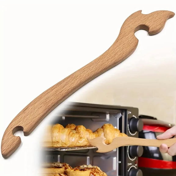 EaseDay Oven Rack Puller, Wooden Push Pull Tool for Hot Oven Grates and Toaster Tongs, Heat Resistant Long Handle Kitchen Gadget for Air Fryers, 1 Pack
