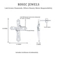 thumbnail image 5 of Rosec Jewels Lab Grown Diamond Cross Stud Earrings Women - EF-VS Quality Art Deco Diamond Earrings for Christmas, 925 Sterling Silver, 5 of 6