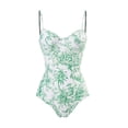 thumbnail image 2 of CAICJ98 Swimsuit Women Women One Piece Swimsuits Front Cross Keyhole Tummy Control Backless Bathing Suit Green,XL, 2 of 5