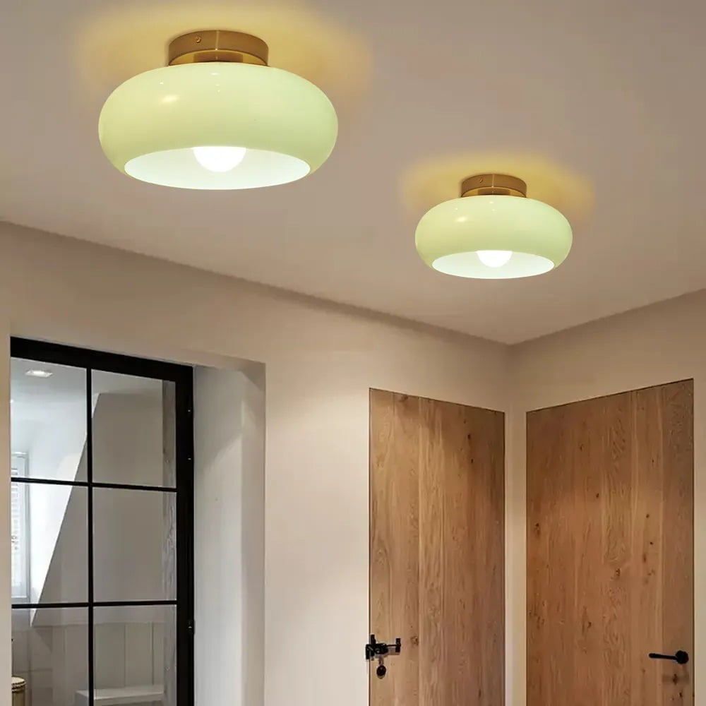 UEEYAC French Medieval Minimalist Bedroom Egg Tart Shaped Ceiling Light