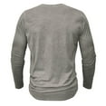 thumbnail image 3 of Fall Shirts for Men Men Casual Solid V-neck Long Sleeve Pullover Breathable Shirt Blouse Tops, 3 of 7