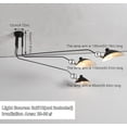 thumbnail image 5 of Mid Century Modern Chandelier Black Arm Ceiling Light Adjustable Shade Pendant Lights, 3 Arm Large Chandelier Light Fixture for Living Room Bedroom [Energy Class A +], 5 of 6