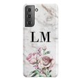 thumbnail image 1 of Personalised Floral Rose x Marble Initials Samsung Galaxy S22 Plus Case, iPhone 12 Pro Max, 1 of 3