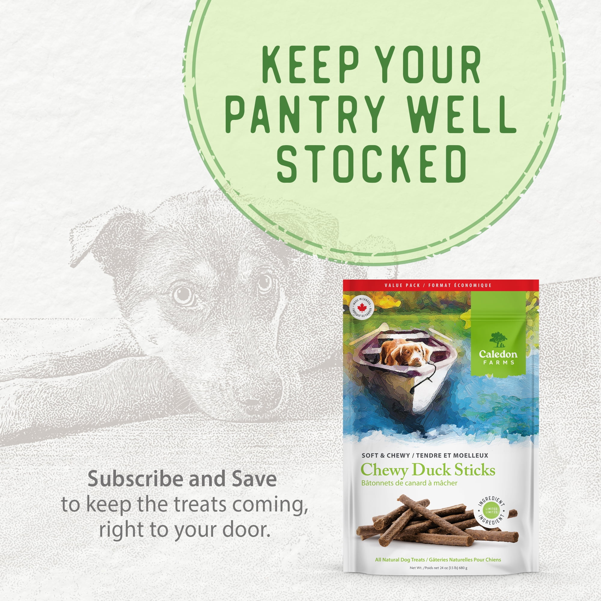 Caledon Farms all Natural Chewy Duck Sticks Value 680g