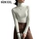thumbnail image 2 of Camisas de manga larga con cuello alto para mujer, jerséis casuales ajustados y ajustados, camisetas con capas, 2 of 6