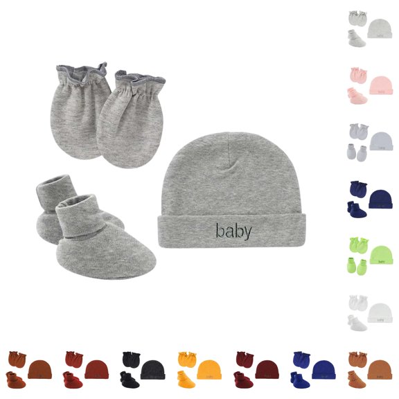 Soft Baby Hat with Scratch Mittens and Booties Delicate Gentle Stretch Fit Kids Hats Girls