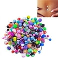 thumbnail image 2 of Ruanlalo 100Pcs Mixed Color Ball Belly Button Navel Rings Barbell Body Piercing Jewelry Mixed Color, 2 of 6