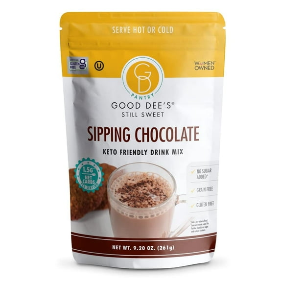 Low Carb Drink Mix, Sipping Chocolate, 9.2 oz (260 g), Good Dee's