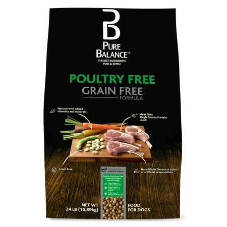 Pure Balance Grain-Free Poultry Free Lamb & Fava Bean Recipe Dry Dog Food, 24 (Best Dog Food For Ph Balance)