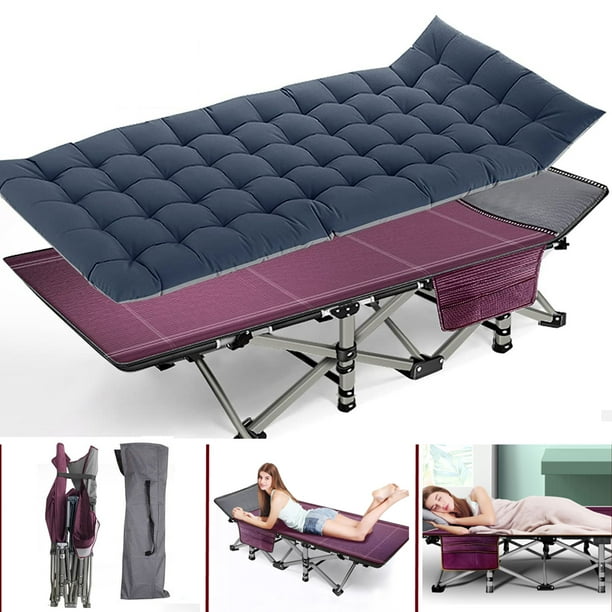 MOPHOTO Adult Folding Camping Cot, 75" Sleeping Bed with Pearl Cotton