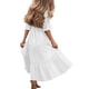 thumbnail image 3 of VISgogo, vestido Midi informal de verano para mujer, vestido fruncido de manga corta acampanado de Color sólido, vestido holgado acampanado a la moda VISgogo moda, 3 of 6