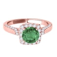 thumbnail image 2 of Mauli Jewels Rings for Women 1.25 Carat Diamond And Emerald Ring 4-prong 14k Rose Gold, 2 of 7