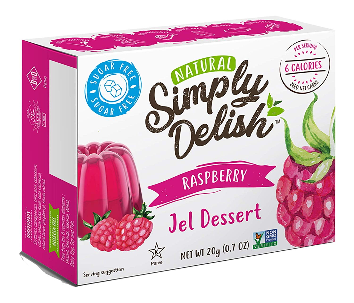 Simply Delish Natural Raspberry Jel Dessert Sugar Free, Non GMO