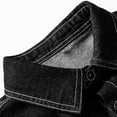 thumbnail image 5 of Maoxin Mens Jacket Men's Lapel Splice Solid Color Multi pocket Button Denim Outwear Trend Long Sleeve Jacket Coat Spring/Autumn Clothing Black L, 5 of 7