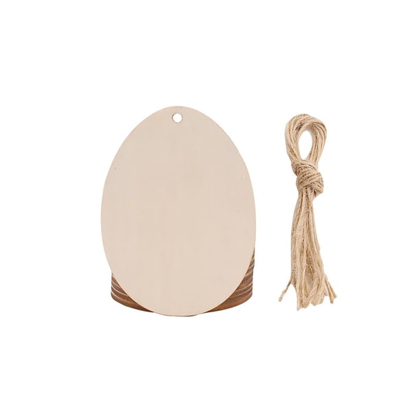 De Adornos De Huevo Sin Terminar De Madera, Colgantes Colgantes De Pascua En Blanco Para Decoración Del Hogar10 Uds. Minnieouse HA014432-00