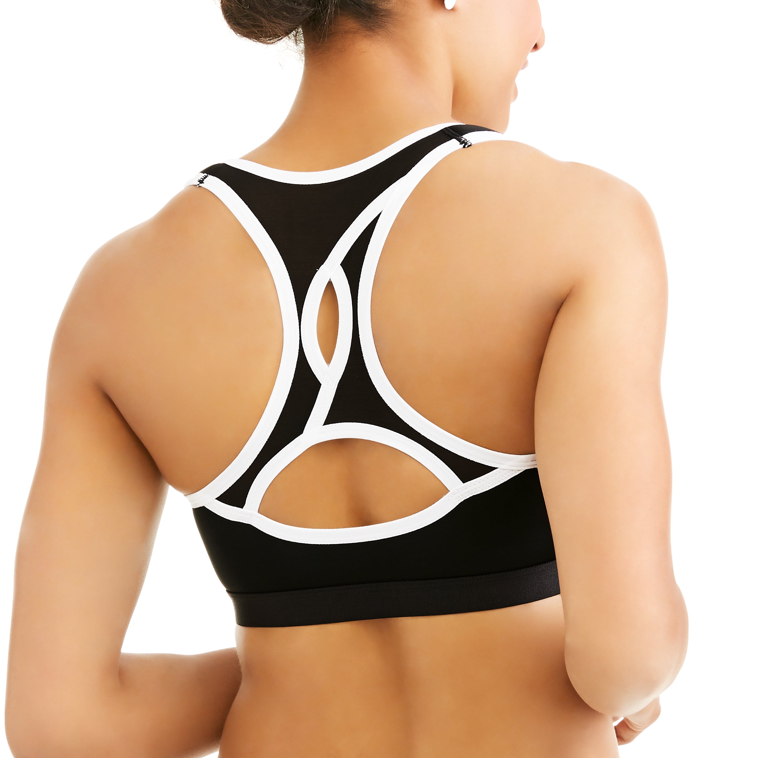 danskin sports bra zip front
