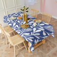 thumbnail image 4 of Blue Floral and Leaf Pattern Rectangle Tablecloth 60"x102",Waterproof Polyester Rectangle Table Cloth, Wipeable Spillproof Polyester Tablecloth for Dining, Camping, Indoor and Outdoor, 4 of 6