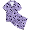thumbnail image 3 of MIASHUI Ensemble de Pyjama de Pâques 2 Pcs Garçon Fille Haut à Manches Courtes et Pantalon Tenue de Nuit, Violet, 12-13 Ans, 3 of 5