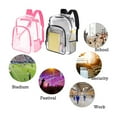 thumbnail image 3 of Wovilon Clear Backpack for Students - Pink (12"X12"), Transparent See Through Backpack, Heavy Duty Plastic Backpack for School, Stadium, Travel, College, Back to School Supplies, 3 of 8