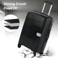 thumbnail image 6 of Travelhouse 3 Piece Checked Hard Shell Luggage Set Lightweight Suitcase with Lock and Spinner Wheels,Black, 6 of 8