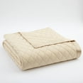 thumbnail image 2 of Shavel Micro Flannel High Quality Solid Patterned Luxurious Satin Hemmed Quilted Blanket - King 90 x104" - Ivory., 2 of 2