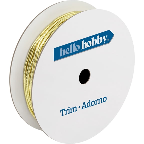 Hello Hobby Gold Elastic Cord Sewing Trim, 1-1/16 in x 4 yd