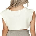 thumbnail image 4 of OUSITAID Women Summer Basic Knit Loose Crew Neck Sleeveless Vest Tank Crop Tops, 4 of 5