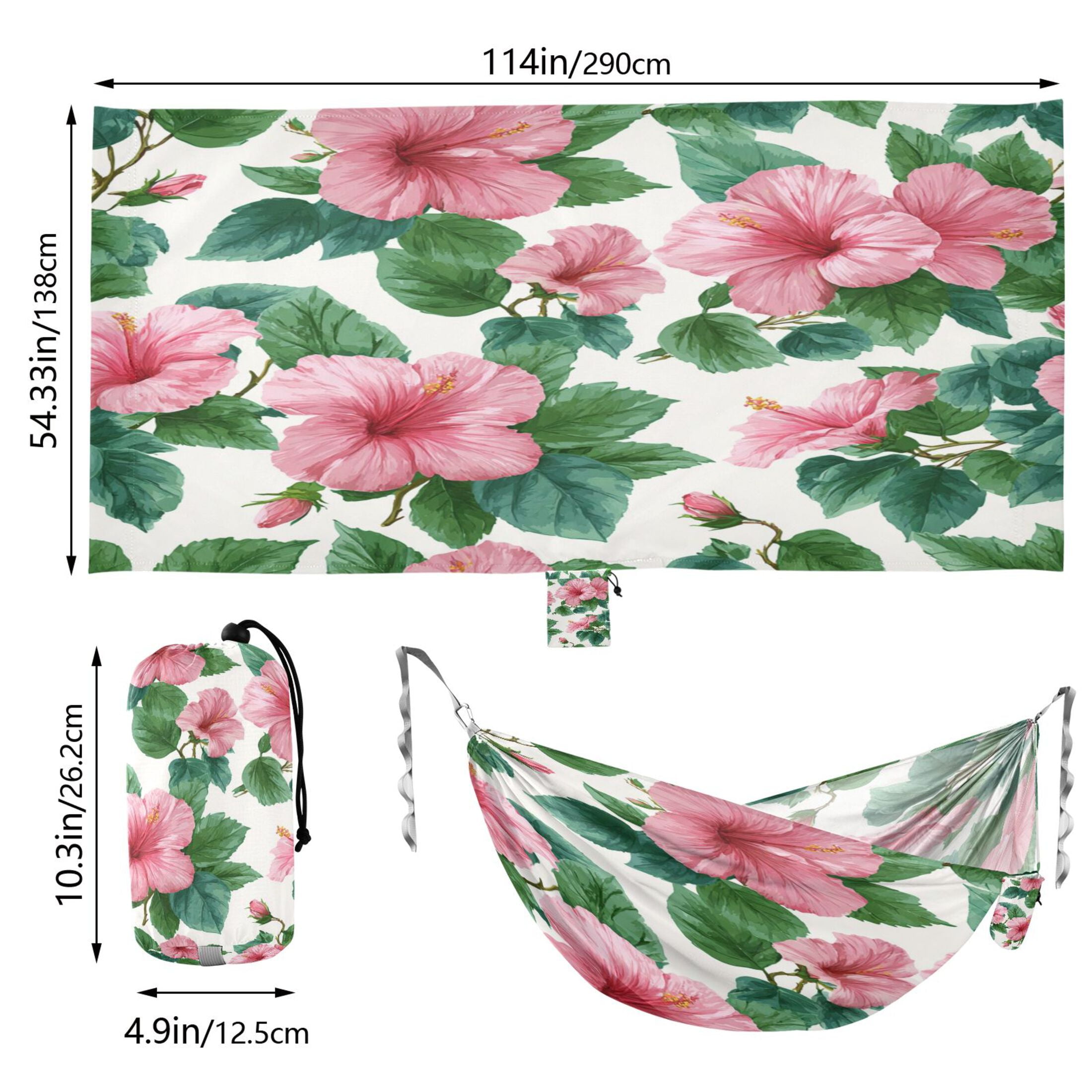 Hammock Camping Hammock Nylon Portable Hammock Travel Camping Hammock Flowers Pink