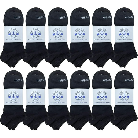 BILLIONHATS 12 Pairs of Men's Wholesale Polyester Shoe Liner Training Socks, No Show, Thin Low Cut Sport Ankle Bulk Socks, 10-13 (12 PACK BLACK)