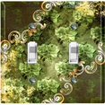 thumbnail image 1 of Metal Light Switch Plate Cover Elegant Green Floral Frame Damask DAM072, 1 of 13