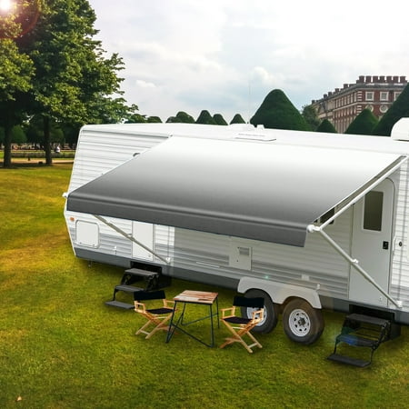 Hex Autoparts 18' Feet RV Camper Trailer Awning Fabric Gray Fade (Real Fabric Width 17'2")