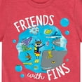 thumbnail image 3 of Pete The Cat - Friends With Fins - Toddler And Youth Short Sleeve Graphic T-Shirt, 3 of 6